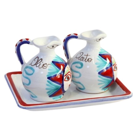Set olio aceto Salina Ceramiche De Simone Set olio aceto Salina Ceramiche De Simone